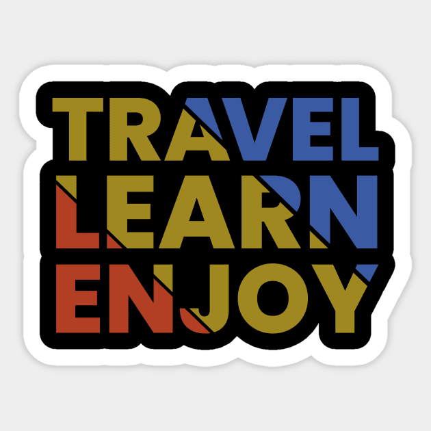 Travel learn enjoy retro typography Sticker by emofix